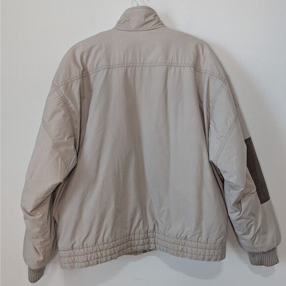 Member's Only Vintage 80s Tan Collared Full Zip Puffer Jacket Size 40 Medium - Picture 5 of 11